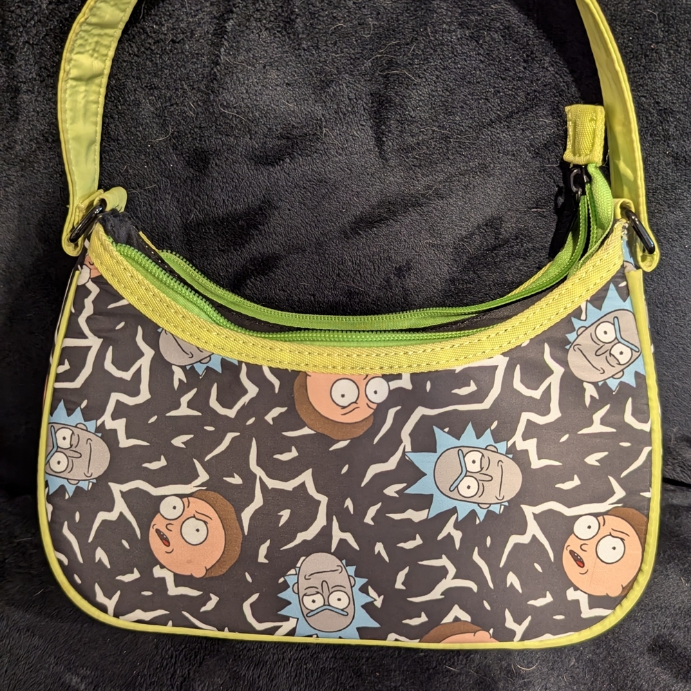 Rick and Morty Cartoon Print Shoulder Bag
